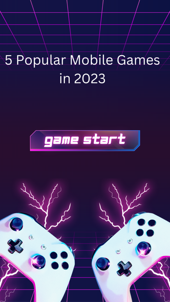 Top mobile games of 2023 on a smartphone screen